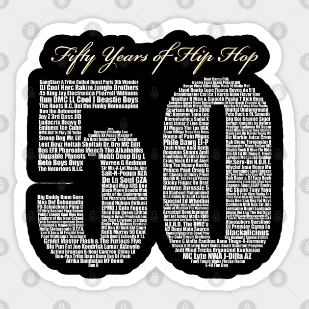 Fifty Years of Hip Hop Sticker by Robot Art